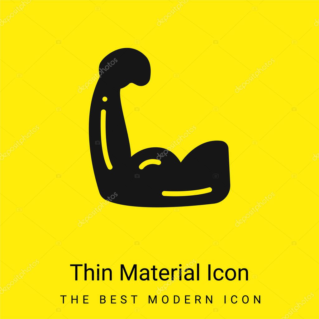 Biceps minimal bright yellow material icon