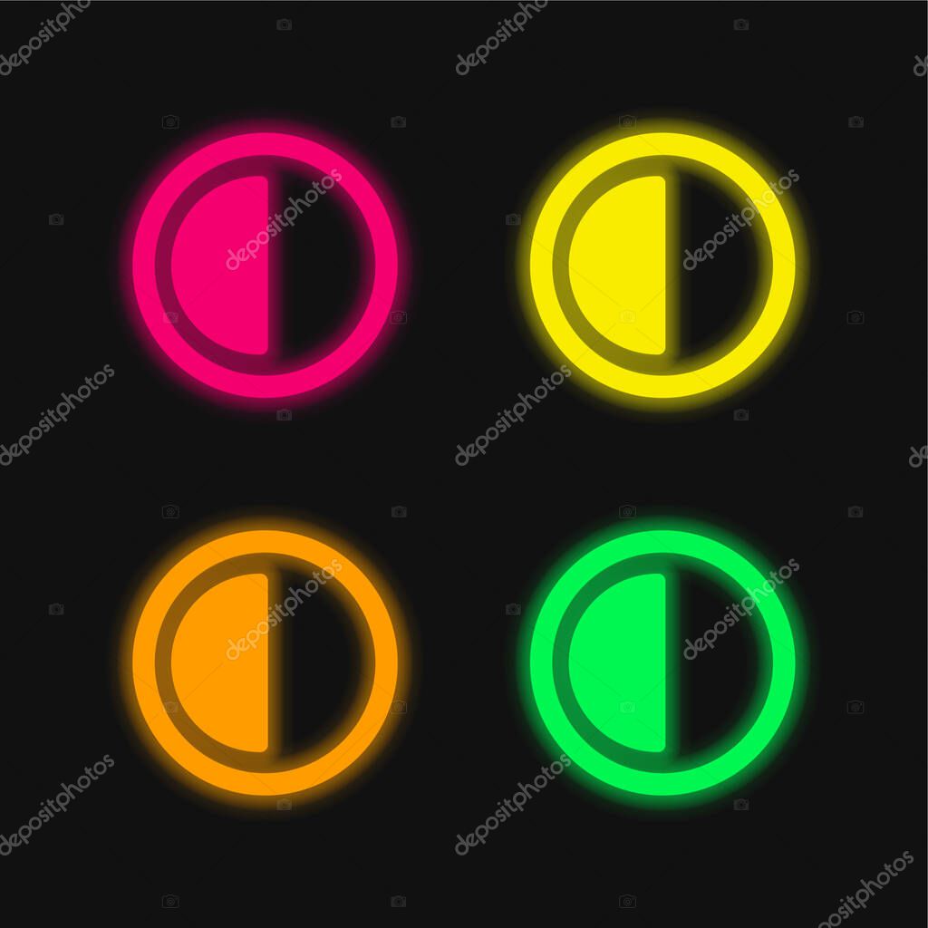 30 Minutes four color glowing neon vector icon