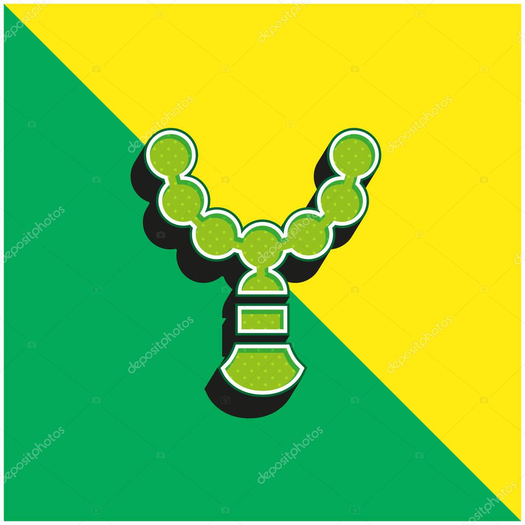 Beads Green and yellow modern 3d vector icon logo
