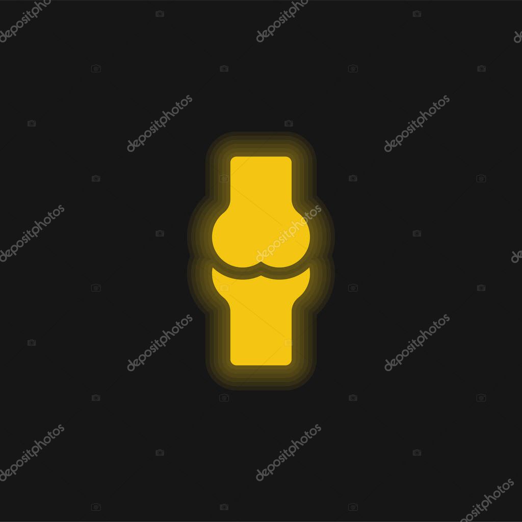 Bone yellow glowing neon icon