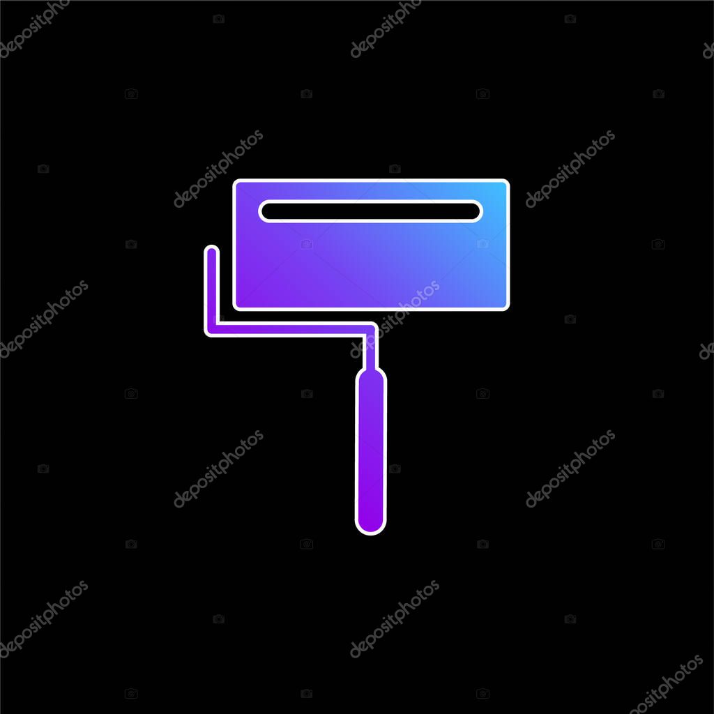 Big Paint Roller With Shine blue gradient vector icon