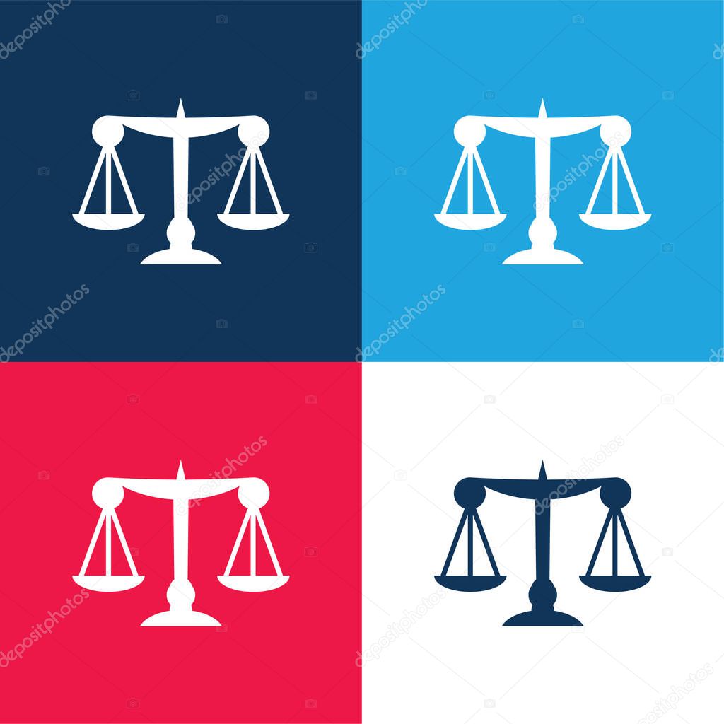 Balance blue and red four color minimal icon set