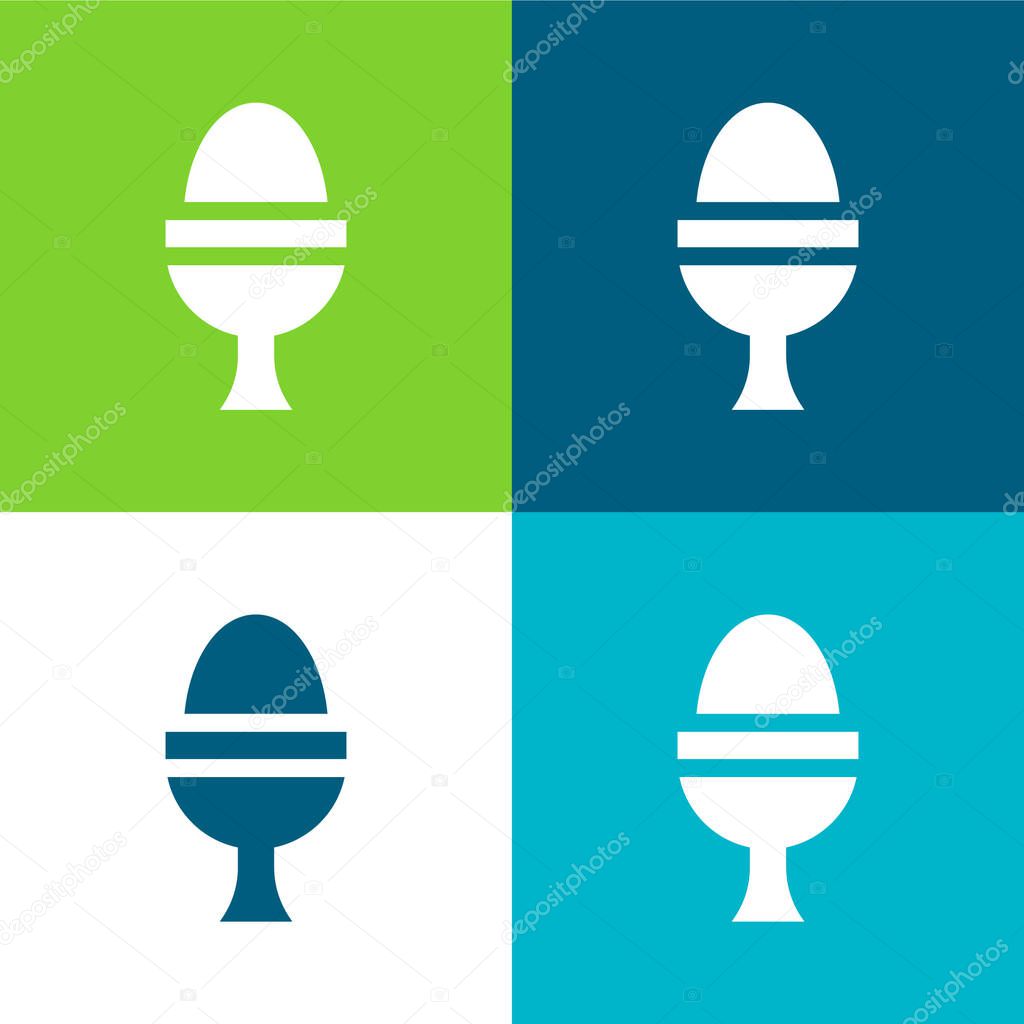 Boiled Egg Flat four color minimal icon set