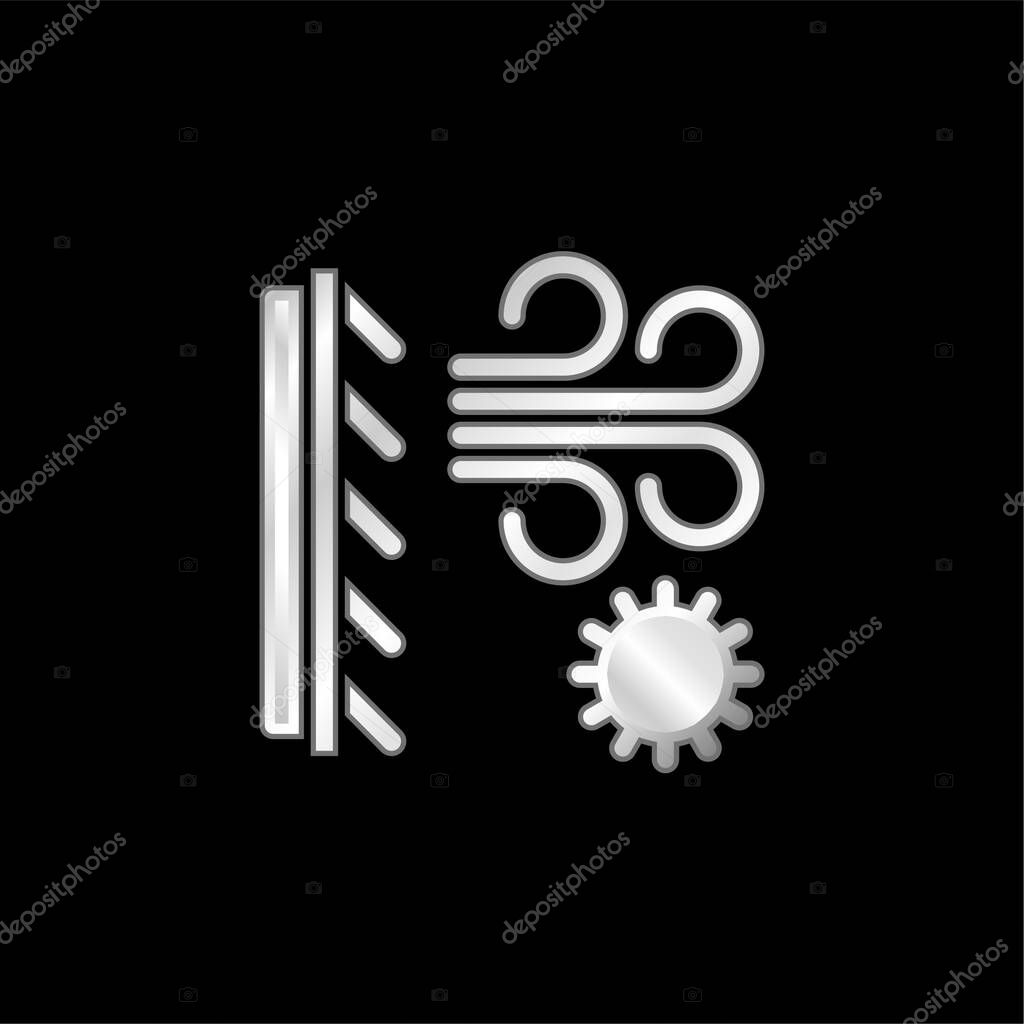 Air Conditioner silver plated metallic icon