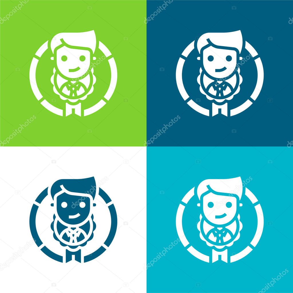 Appraisal Flat four color minimal icon set