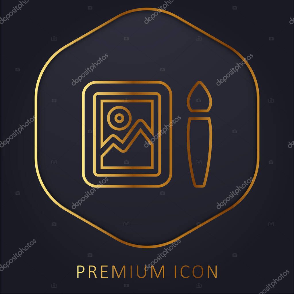 Art golden line premium logo or icon