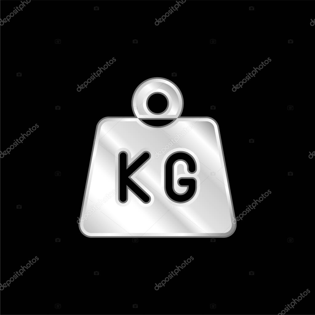 Bar silver plated metallic icon