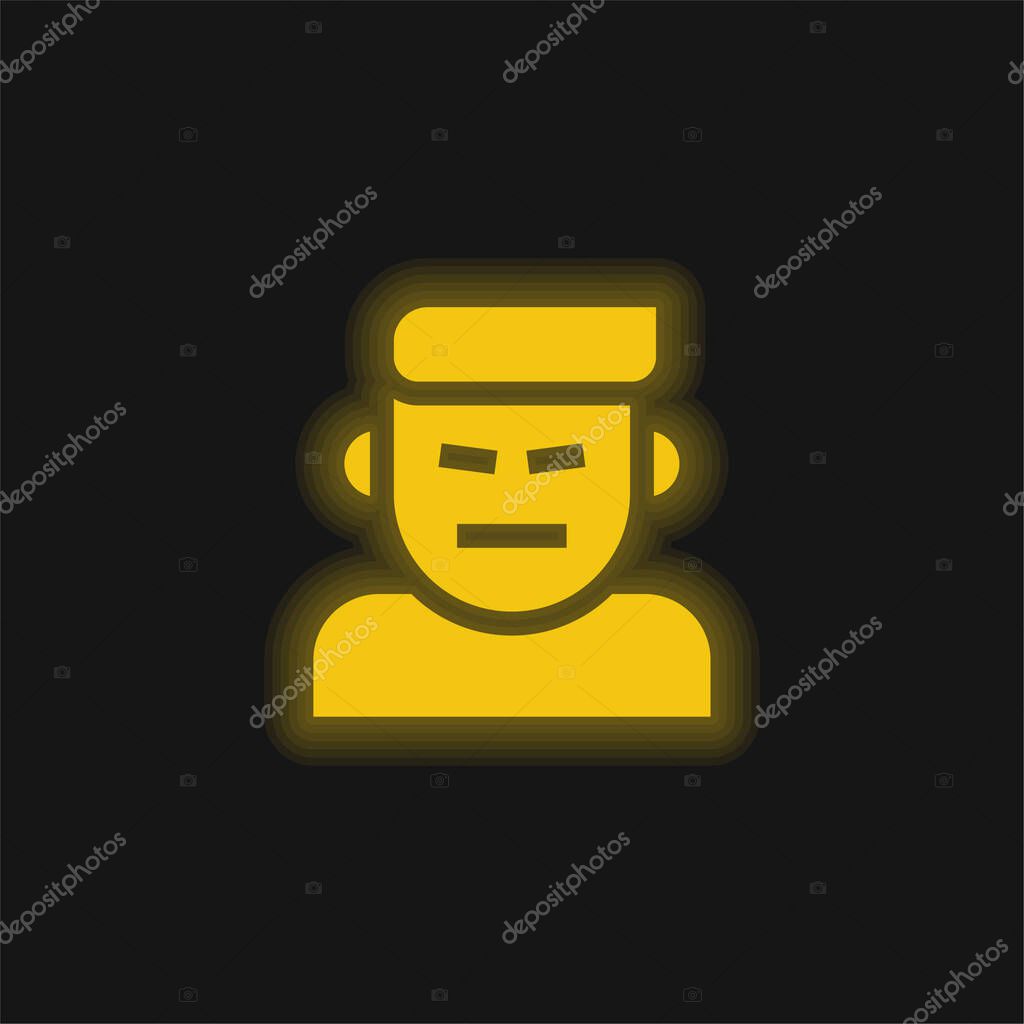 Anger yellow glowing neon icon