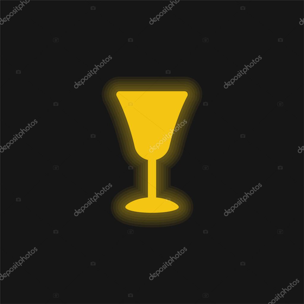Big Goblet yellow glowing neon icon