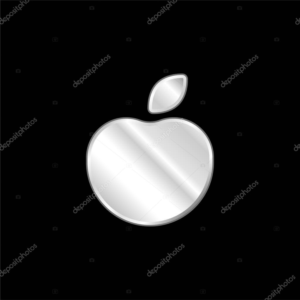 Apple silver plated metallic icon