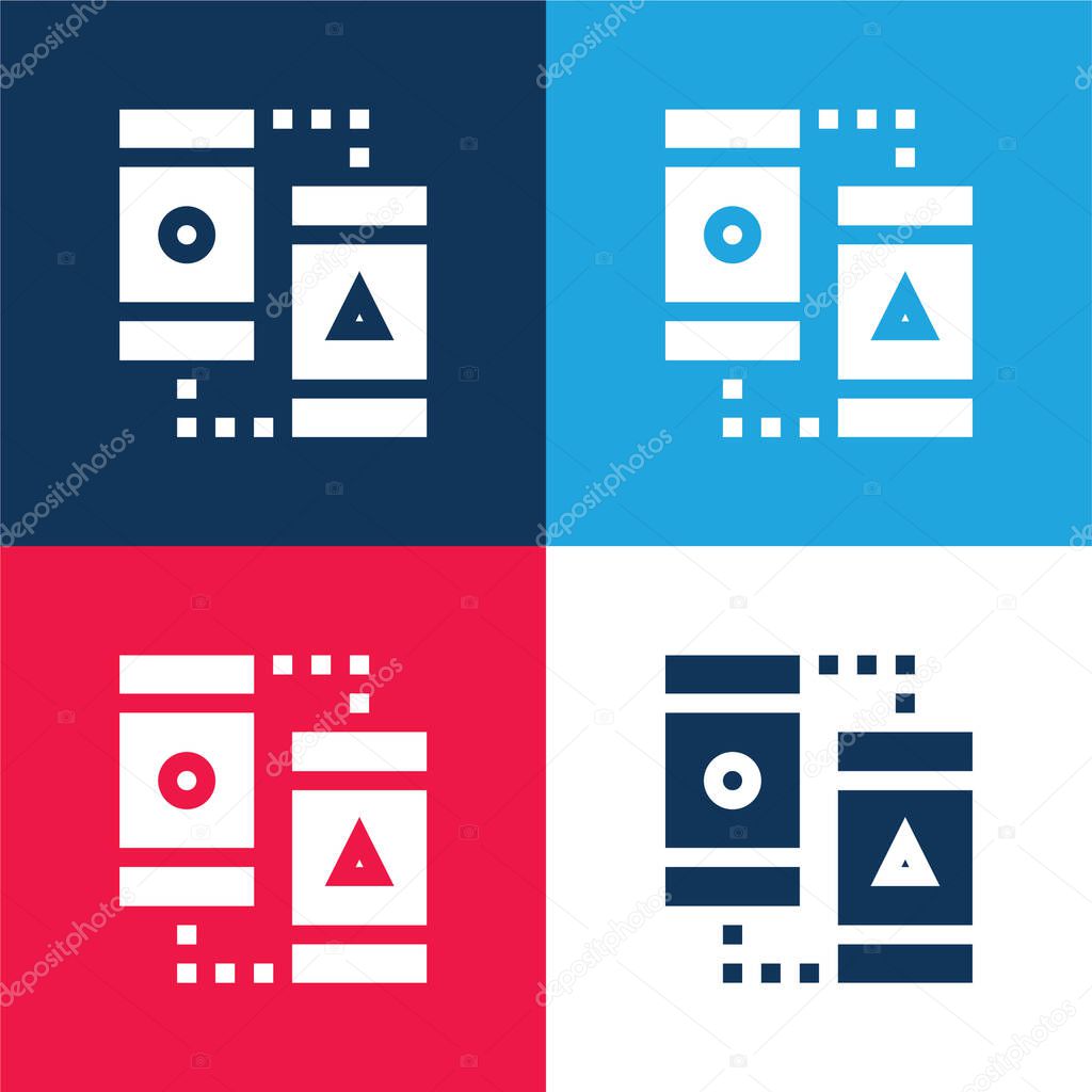 Ab Testing blue and red four color minimal icon set