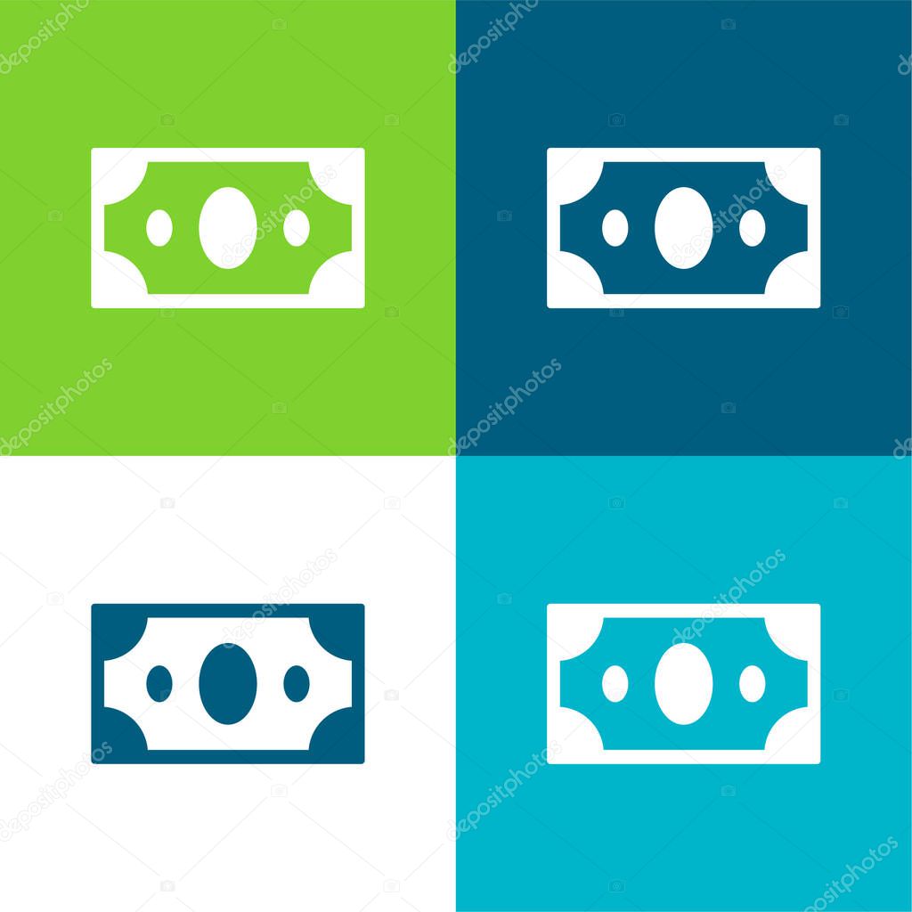 Big Paper Bill Flat four color minimal icon set