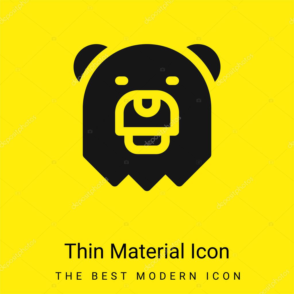 Bear minimal bright yellow material icon