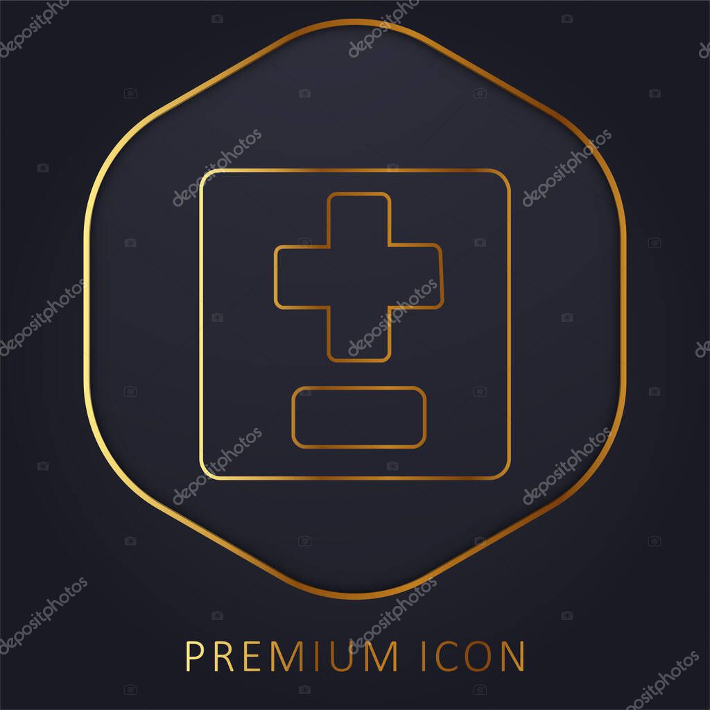 Add And Subtract Symbols golden line premium logo or icon