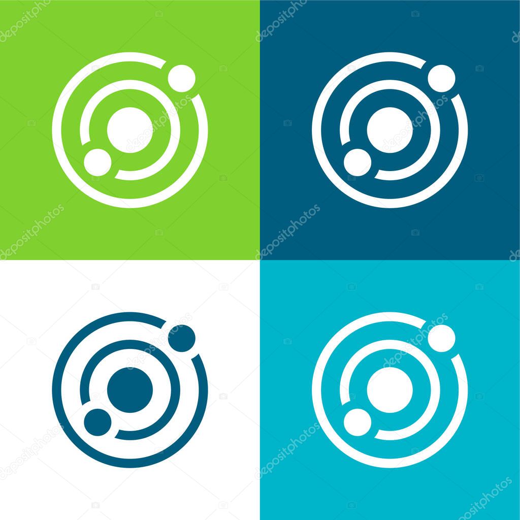 Astronomy Flat four color minimal icon set