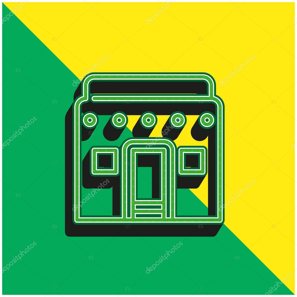 African Green and yellow modern 3d vector icon logo