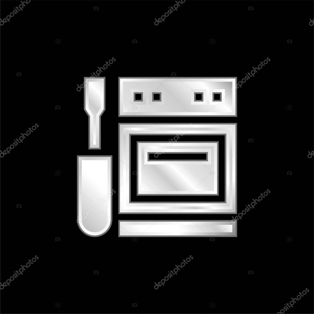 Appliance silver plated metallic icon