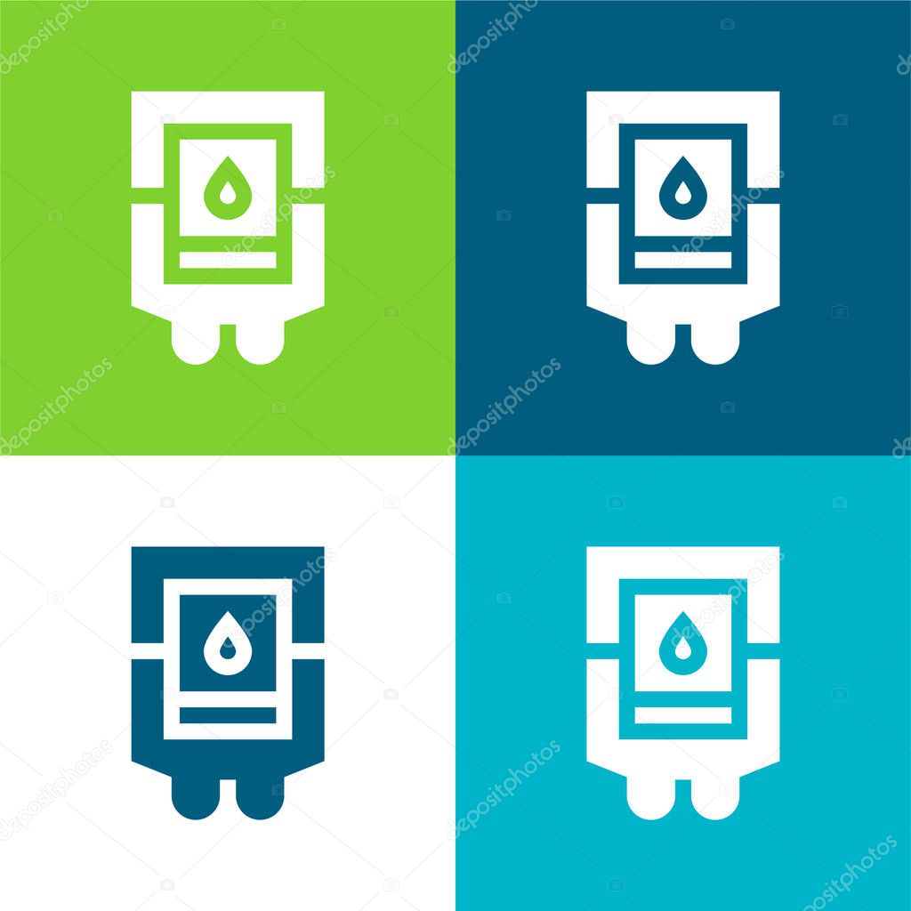 Blood Bag Flat four color minimal icon set