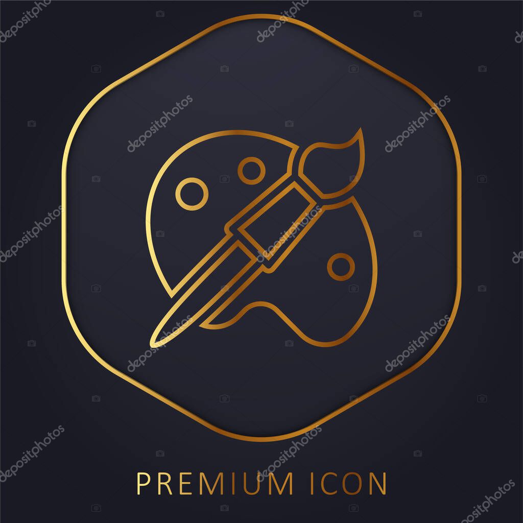 Artist Tools golden line premium logo or icon
