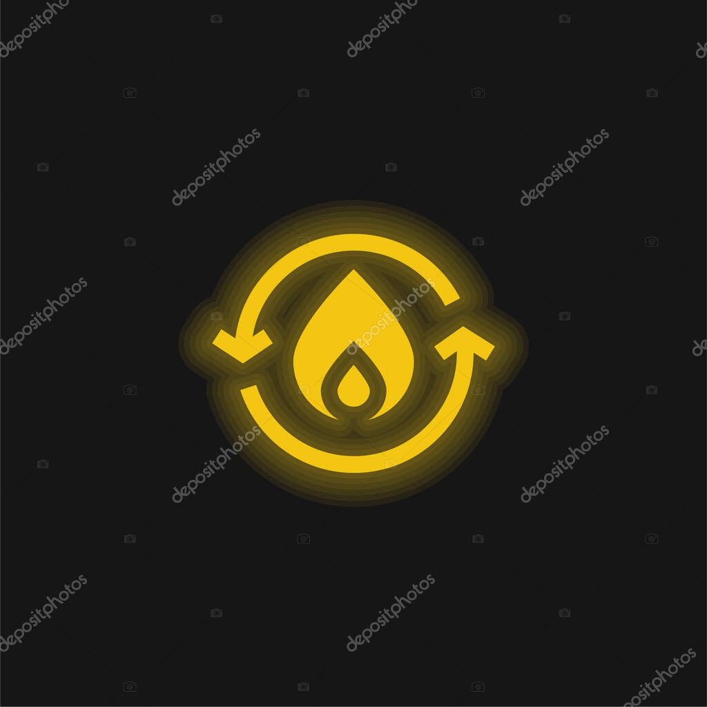 Bio Energy yellow glowing neon icon