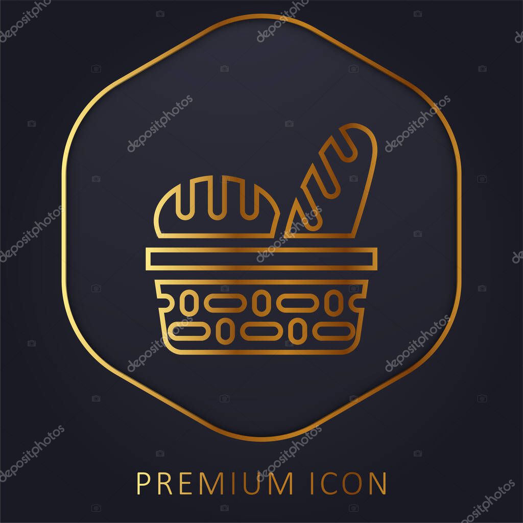 Bread golden line premium logo or icon