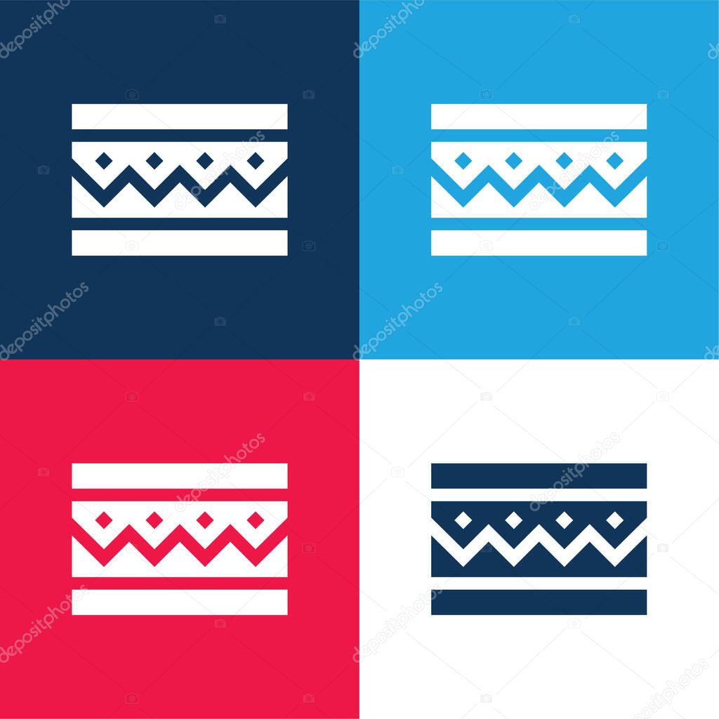 Bracelet blue and red four color minimal icon set