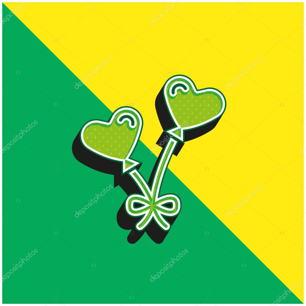Balloons Green and yellow modern 3d vector icon logo