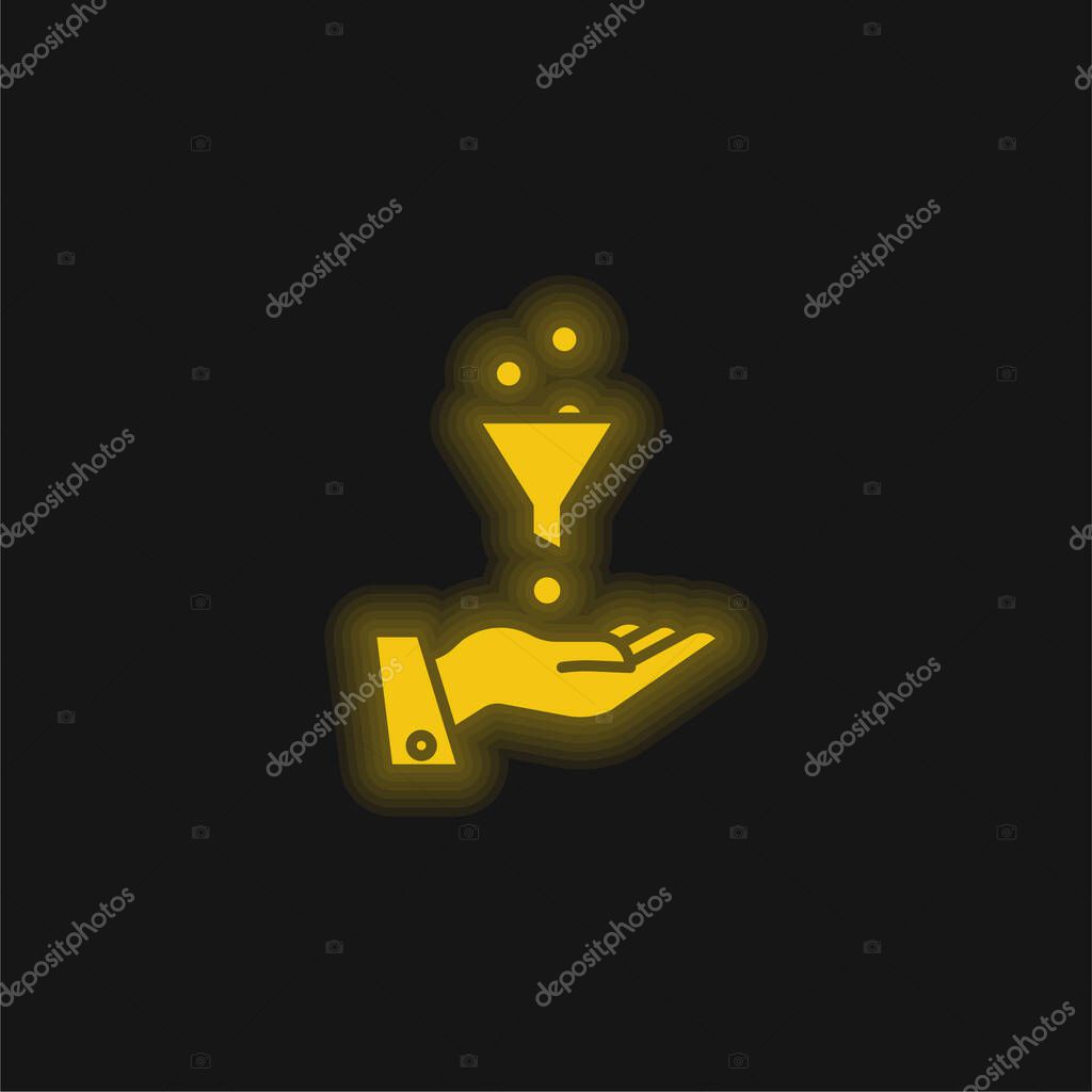 Ads yellow glowing neon icon