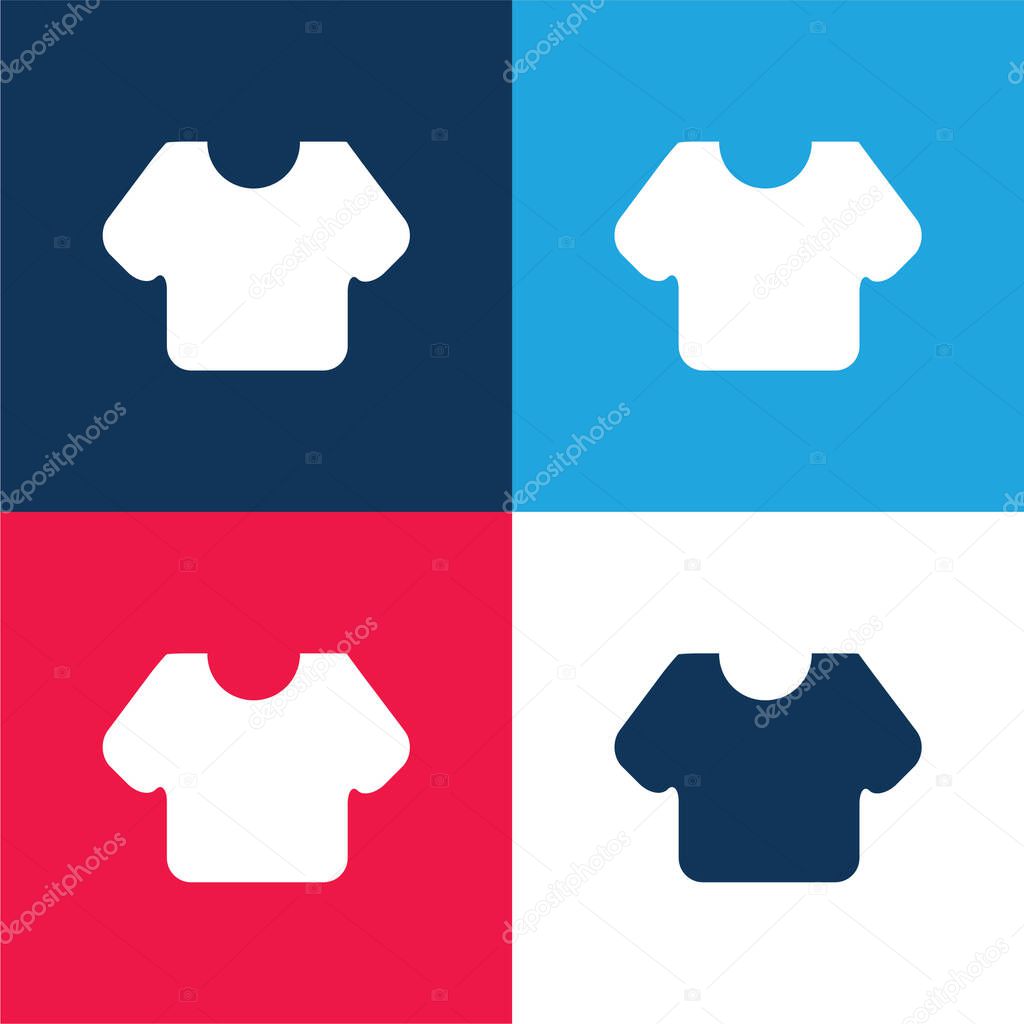 Black T Shirt blue and red four color minimal icon set