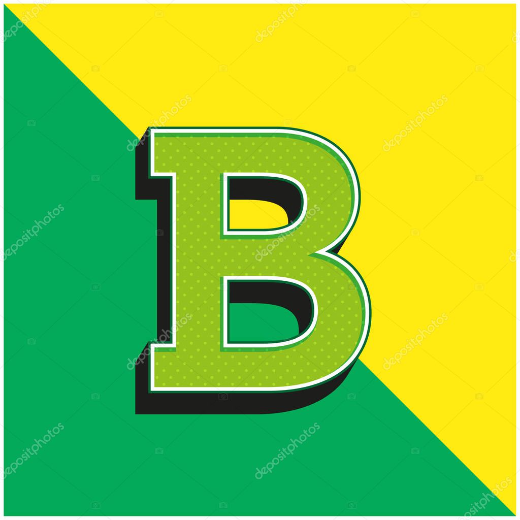 Bold Green and yellow modern 3d vector icon logo
