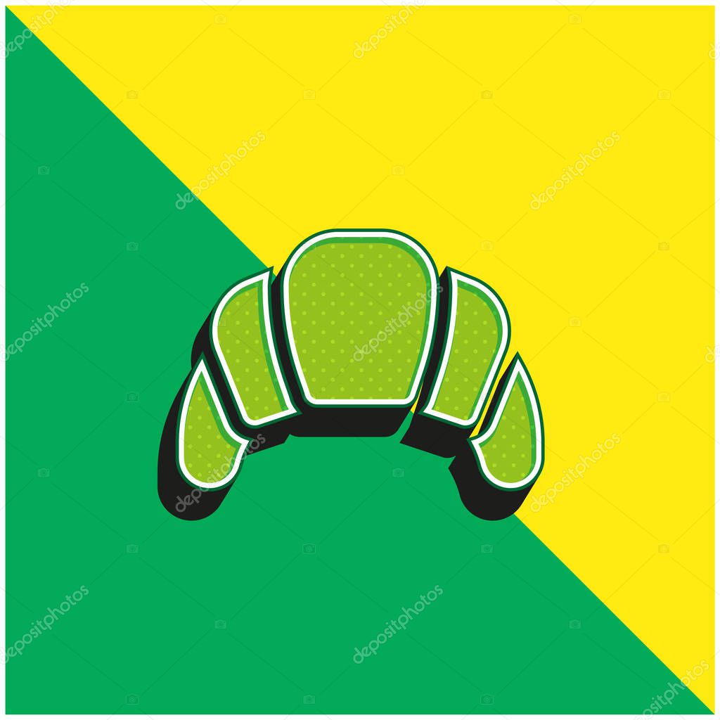 Baked Green and yellow modern 3d vector icon logo
