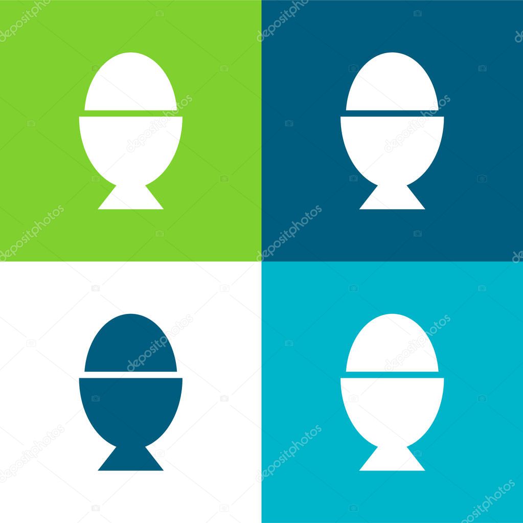 Boiled Egg Flat four color minimal icon set