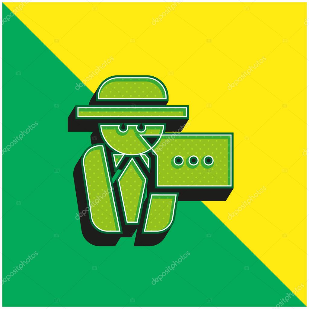 Anonymous Message Green and yellow modern 3d vector icon logo