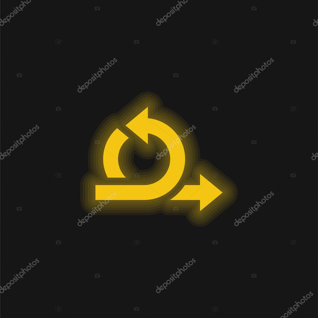 Agile yellow glowing neon icon