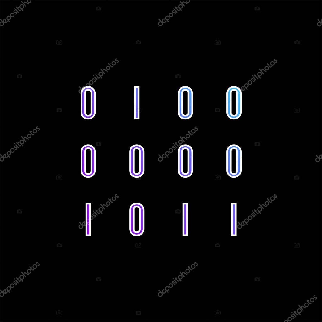 Binary Data Numbers blue gradient vector icon