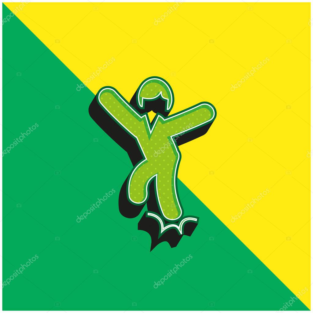 Ankle Sprain Green and yellow modern 3d vector icon logo