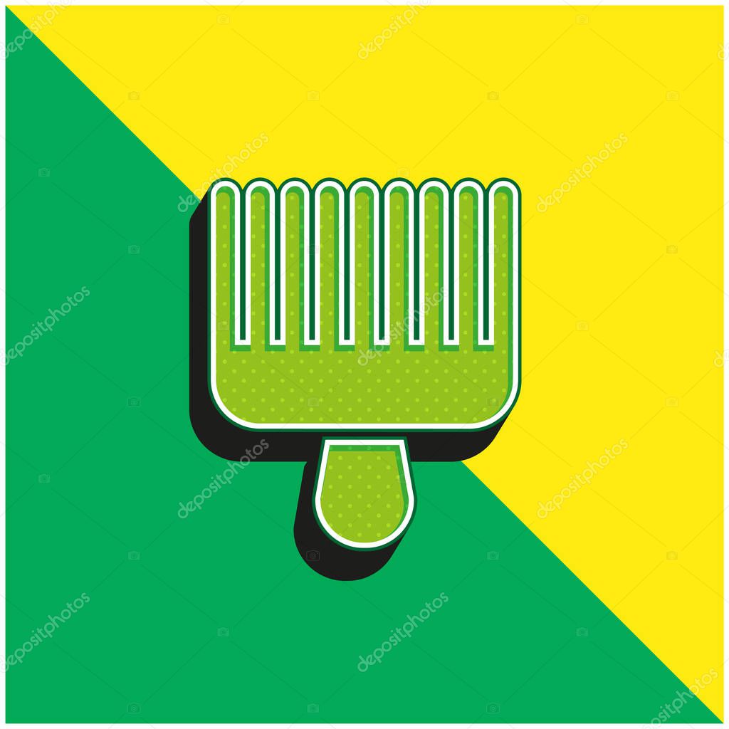 Afro Pick Green and yellow modern 3d vector icon logo