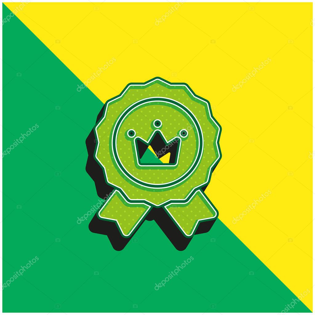 Brand Positioning Green and yellow modern 3d vector icon logo