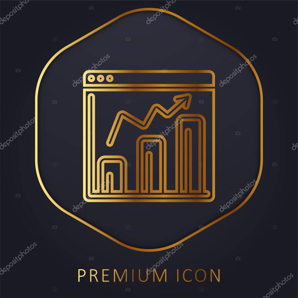 Analytics golden line premium logo or icon