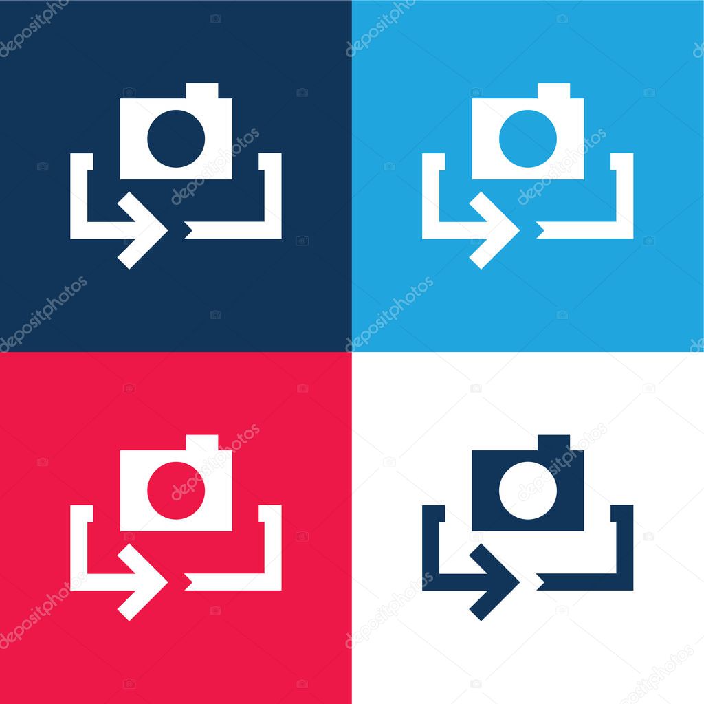 Arrow blue and red four color minimal icon set