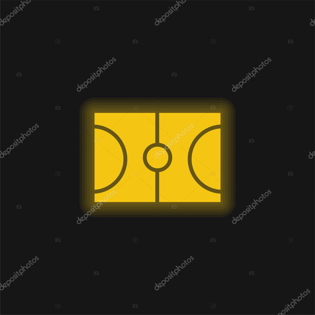 Basketball yellow glowing neon icon