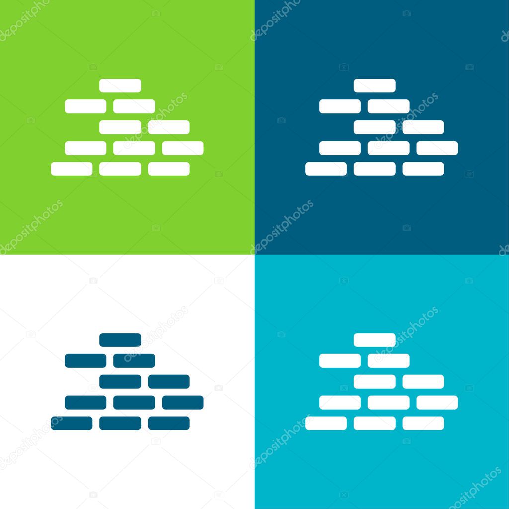 Brickwall Flat four color minimal icon set