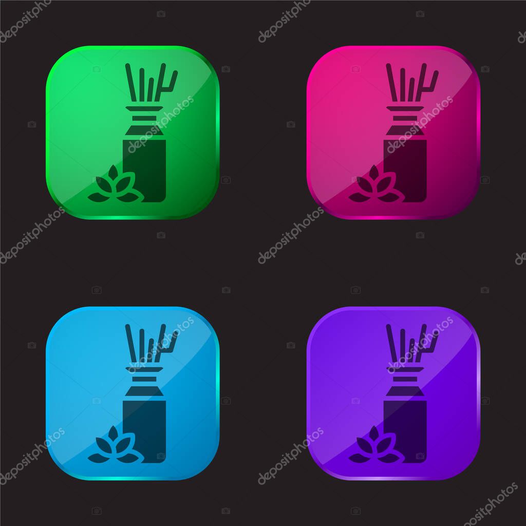 Aromatherapy four color glass button icon