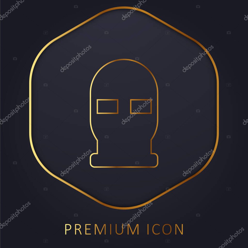 Balaclava golden line premium logo or icon