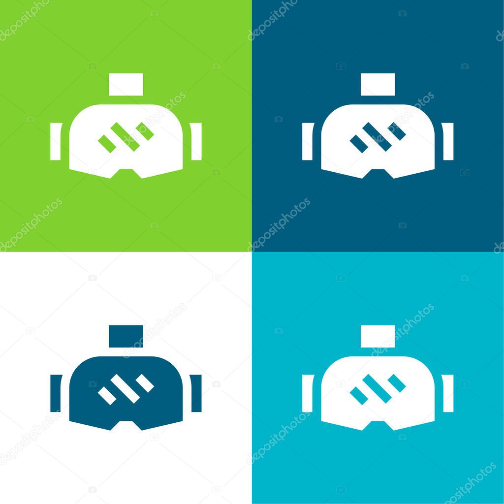 Ar Glasses Flat four color minimal icon set