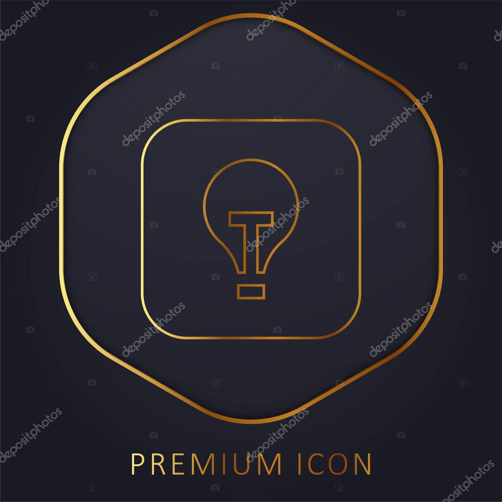 Apple golden line premium logo or icon