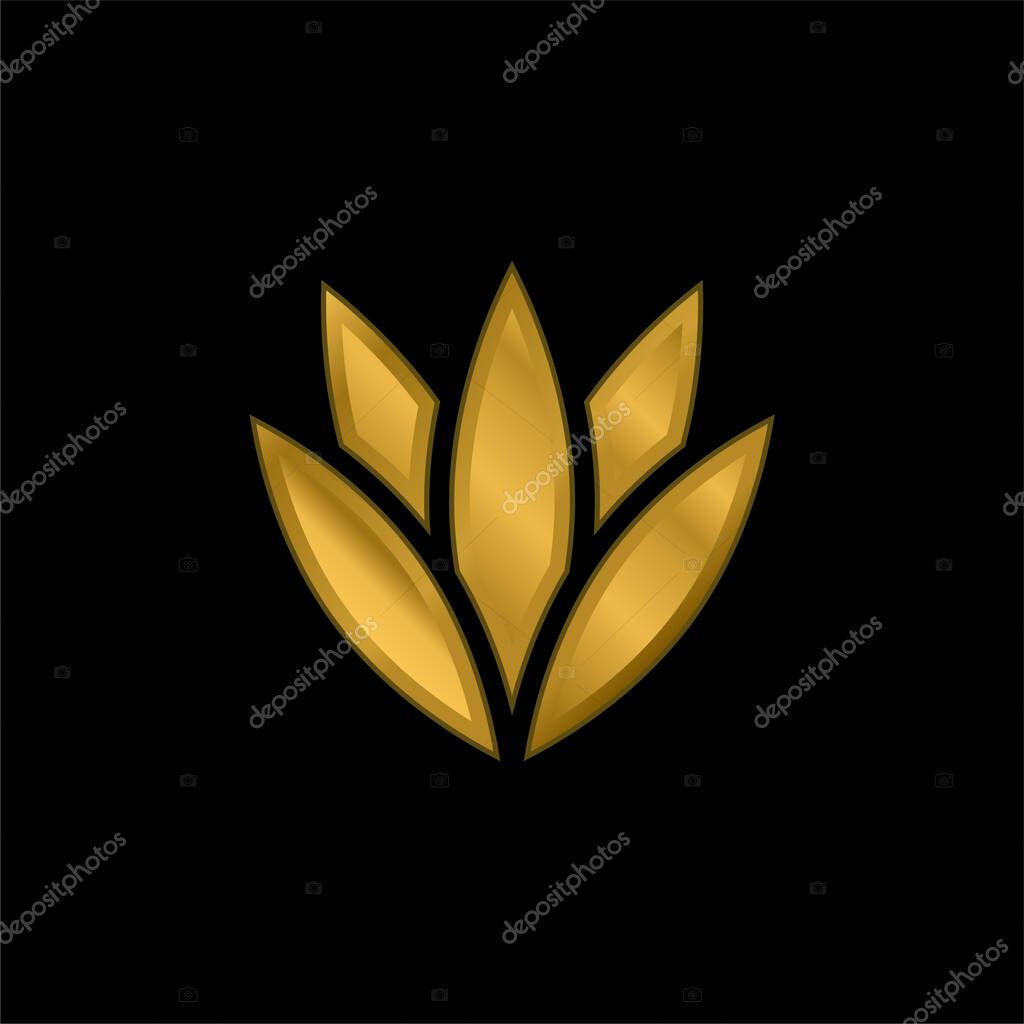 Agave gold plated metalic icon or logo vector
