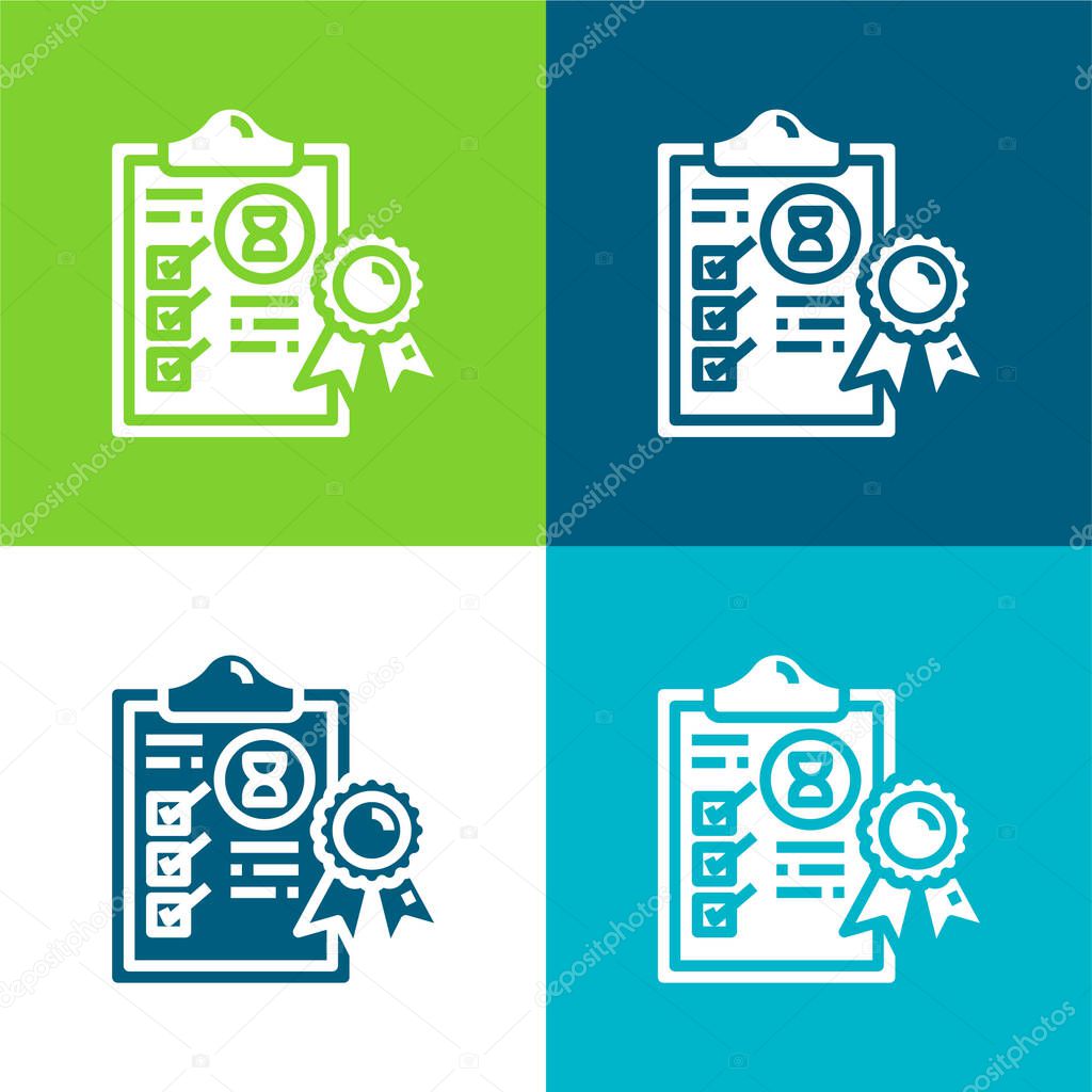 Assurance Flat four color minimal icon set