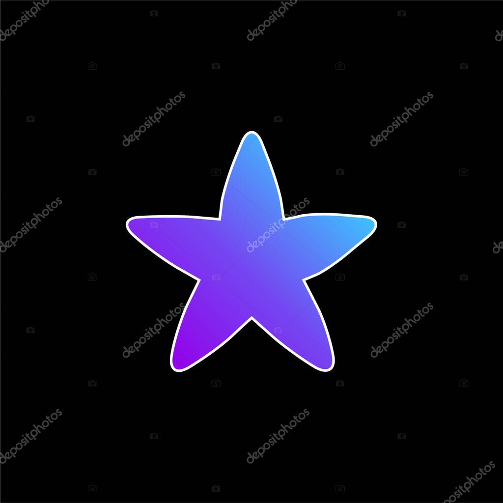 Black Rounded Star blue gradient vector icon