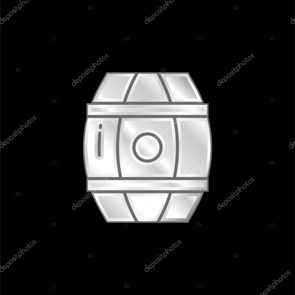 Barrel silver plated metallic icon